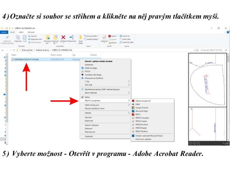 otevření v programu Adobe Acrobat Reader